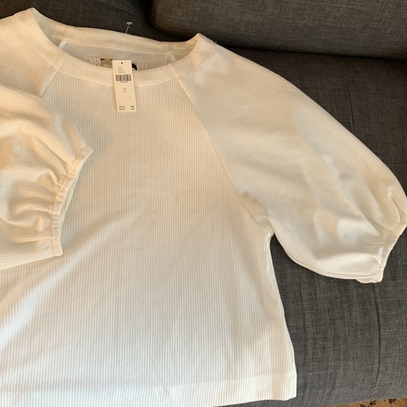 Maeve white top with balloon sleeves sz S - Picture 2 of 2